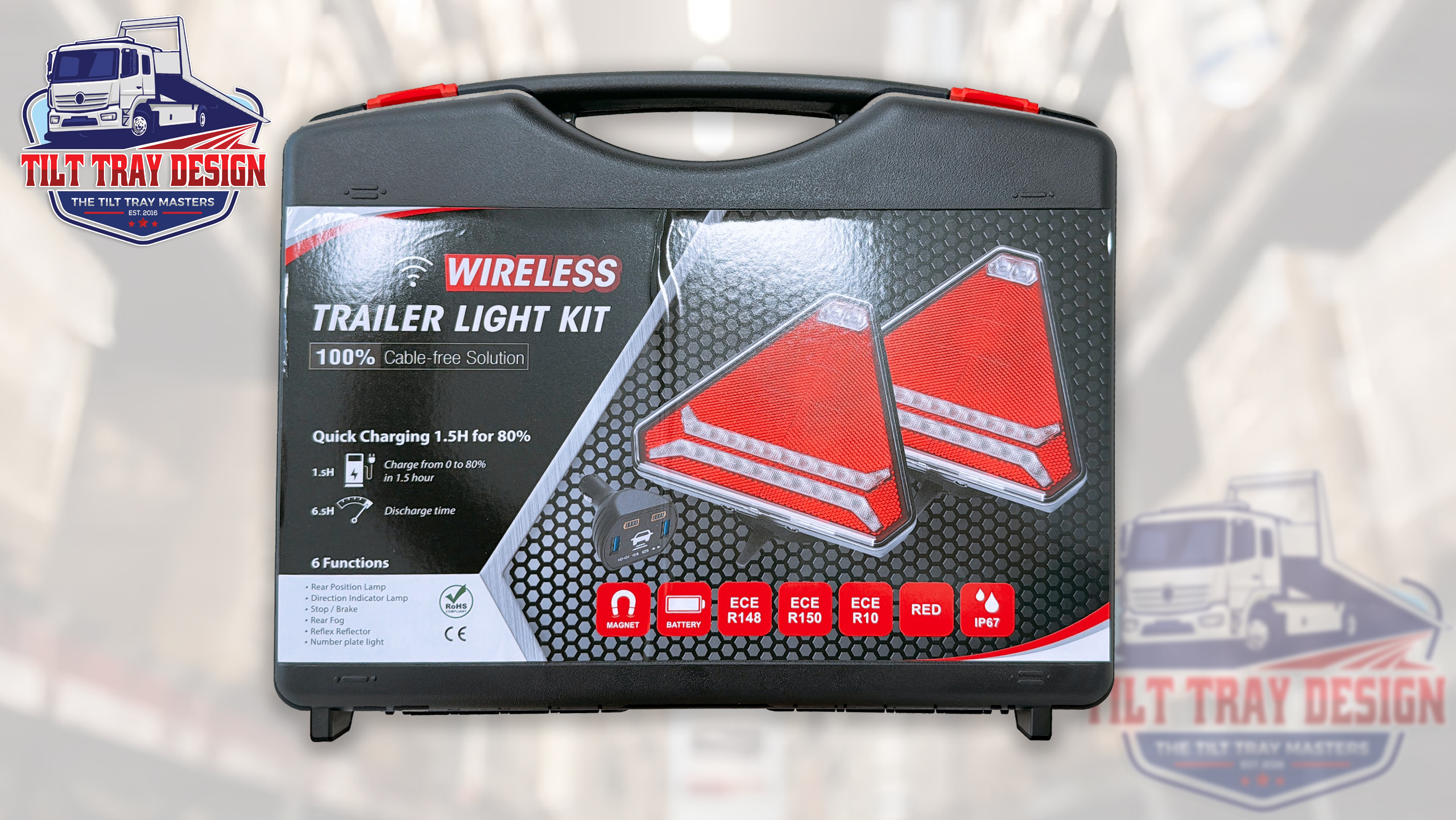 Tilt Tray Design - G20496 - LED WIRELESS TRIANGLE LIGHTING KIT 12/24V - Tow Truck Accessories