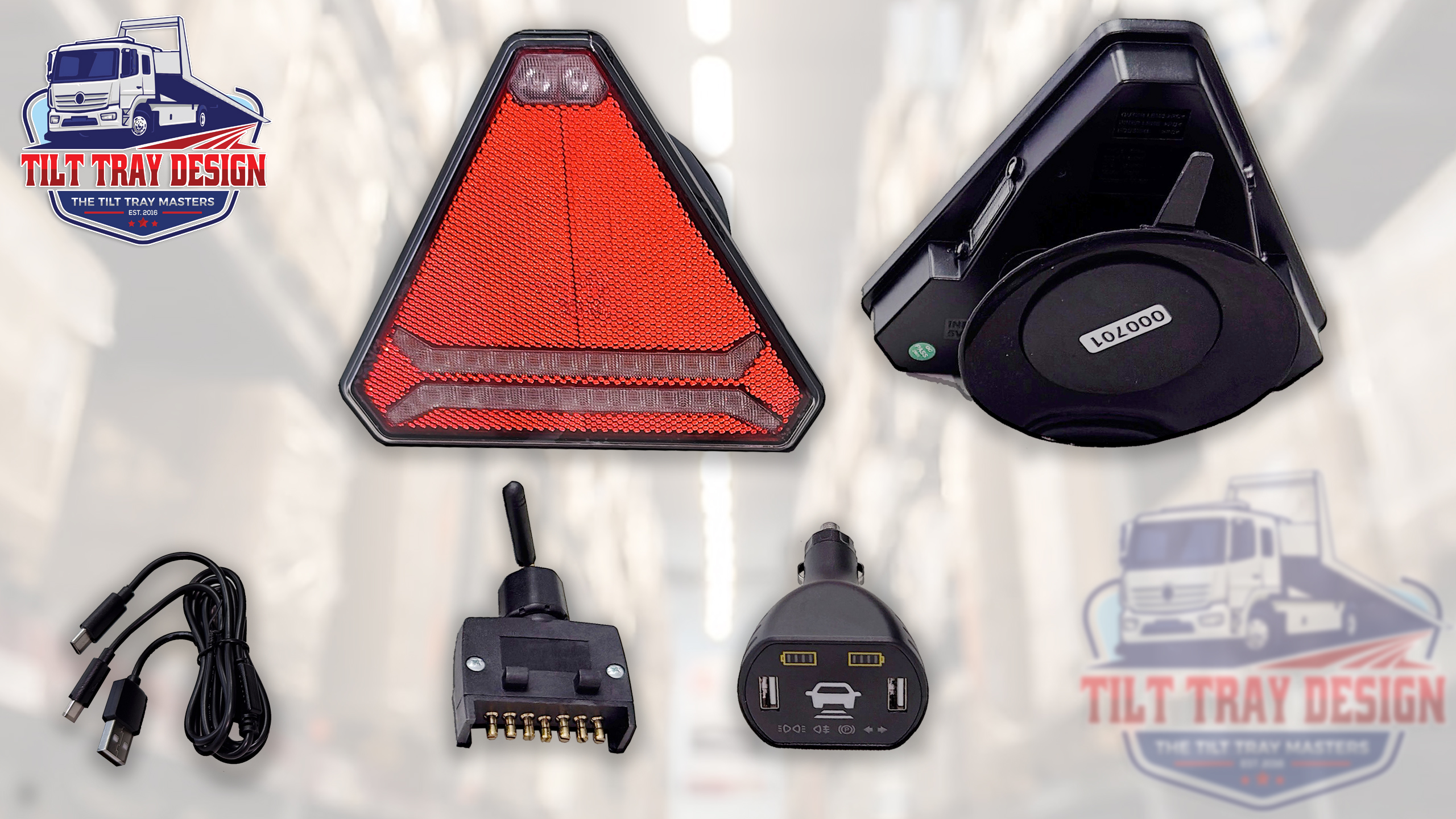 Tilt Tray Design - G20496 - LED WIRELESS TRIANGLE LIGHTING KIT 12/24V - Tow Truck Accessories