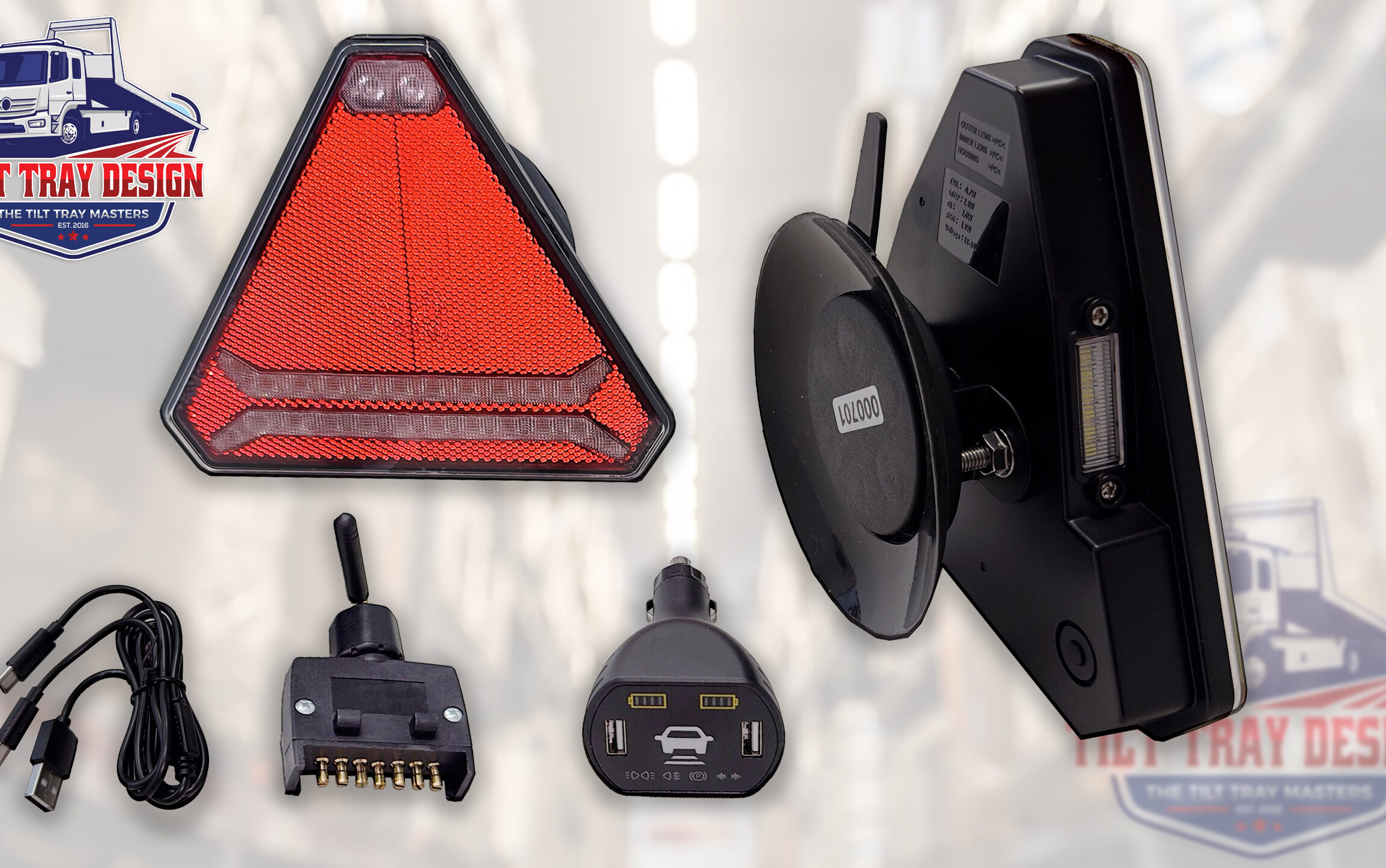 LED WIRELESS TRIANGLE LED LIGHT KIT 24V - For tow truck